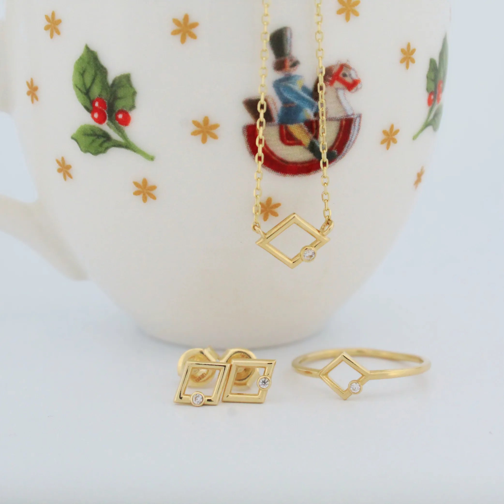 GEOMETRIA SOLIS | Zlatý minimalistický prsteň so zirkónom