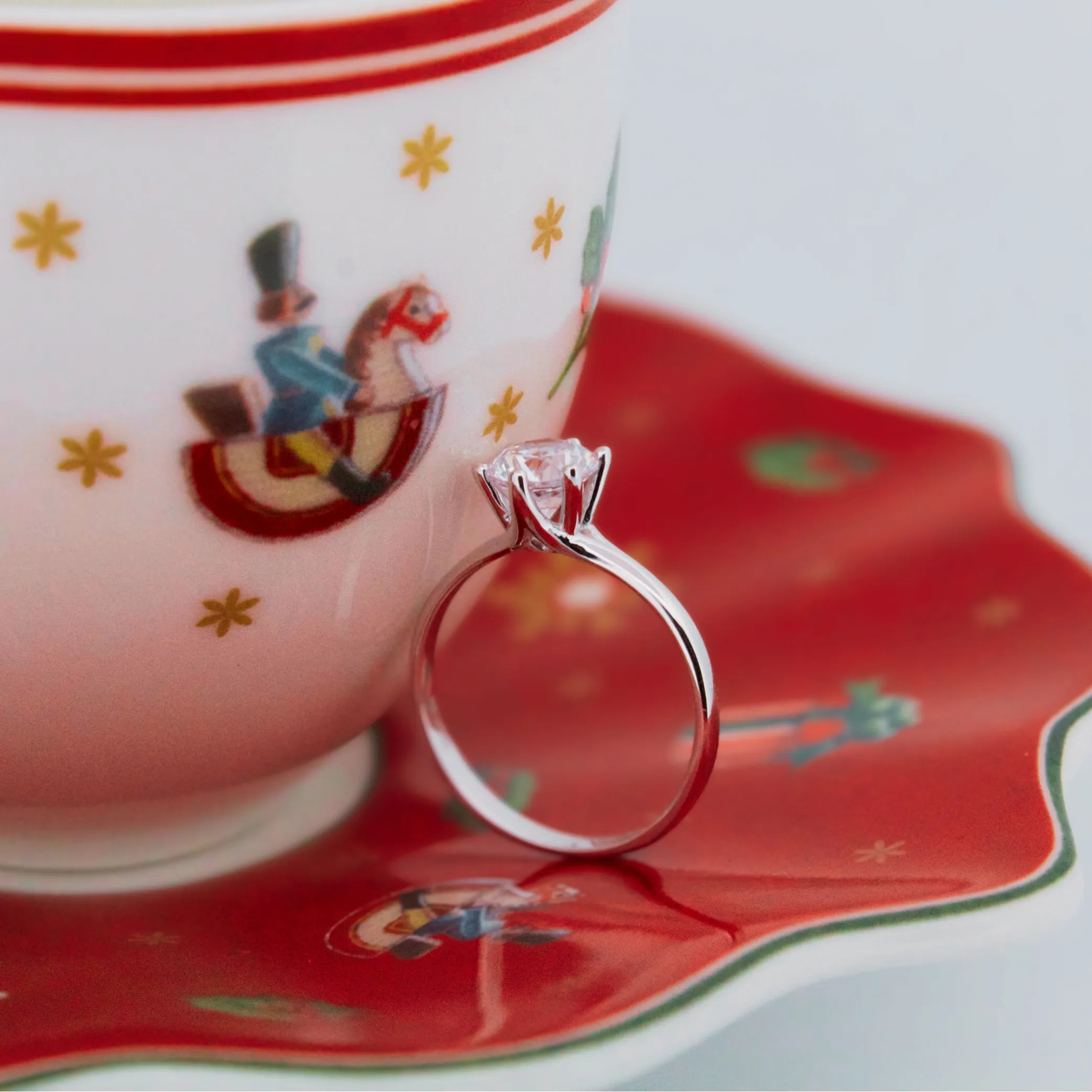 Prsteň AUREA SOLITARIA biele 14k zlato