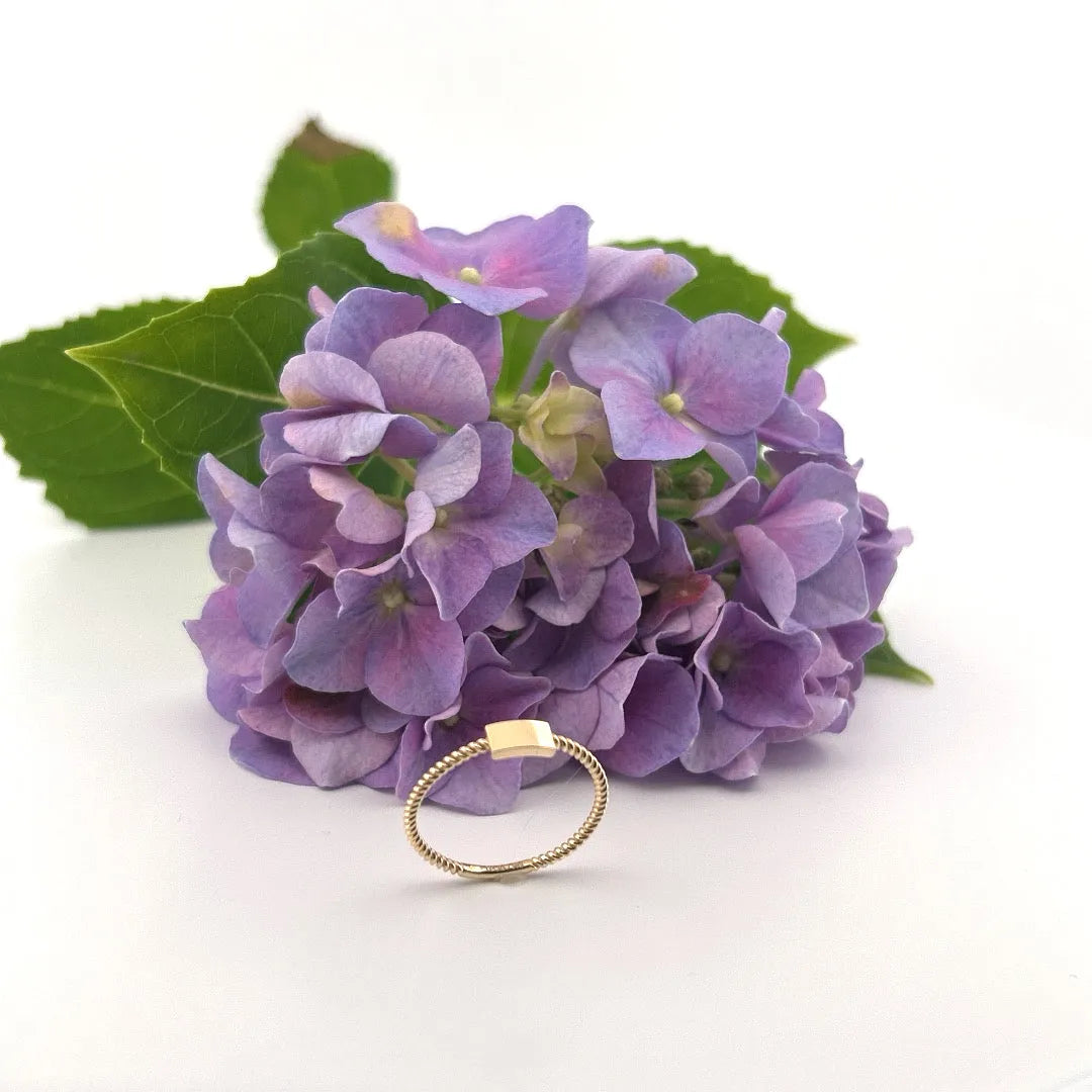 ESSENCE | Minimalist gold ring with a twisted effect