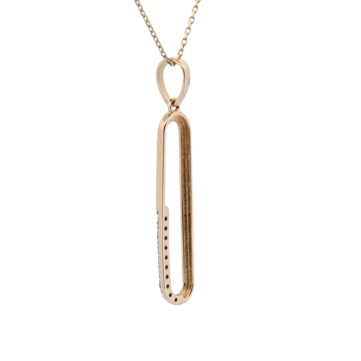 LUNARIA | Gold necklace with oval pendant and gold stones