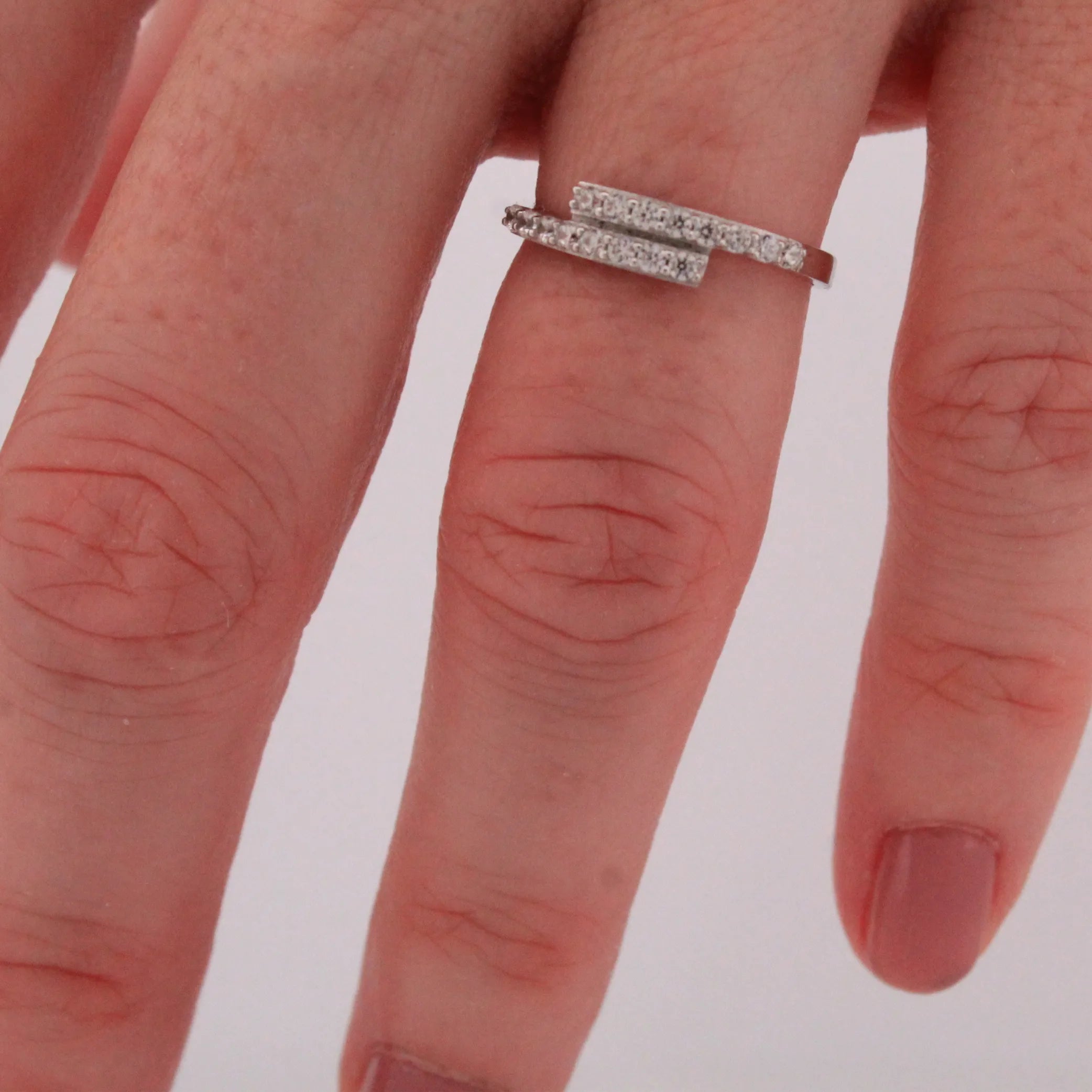 LUME DUO | Elegantný otvorený prsteň s dvojitou líniou zirkónov