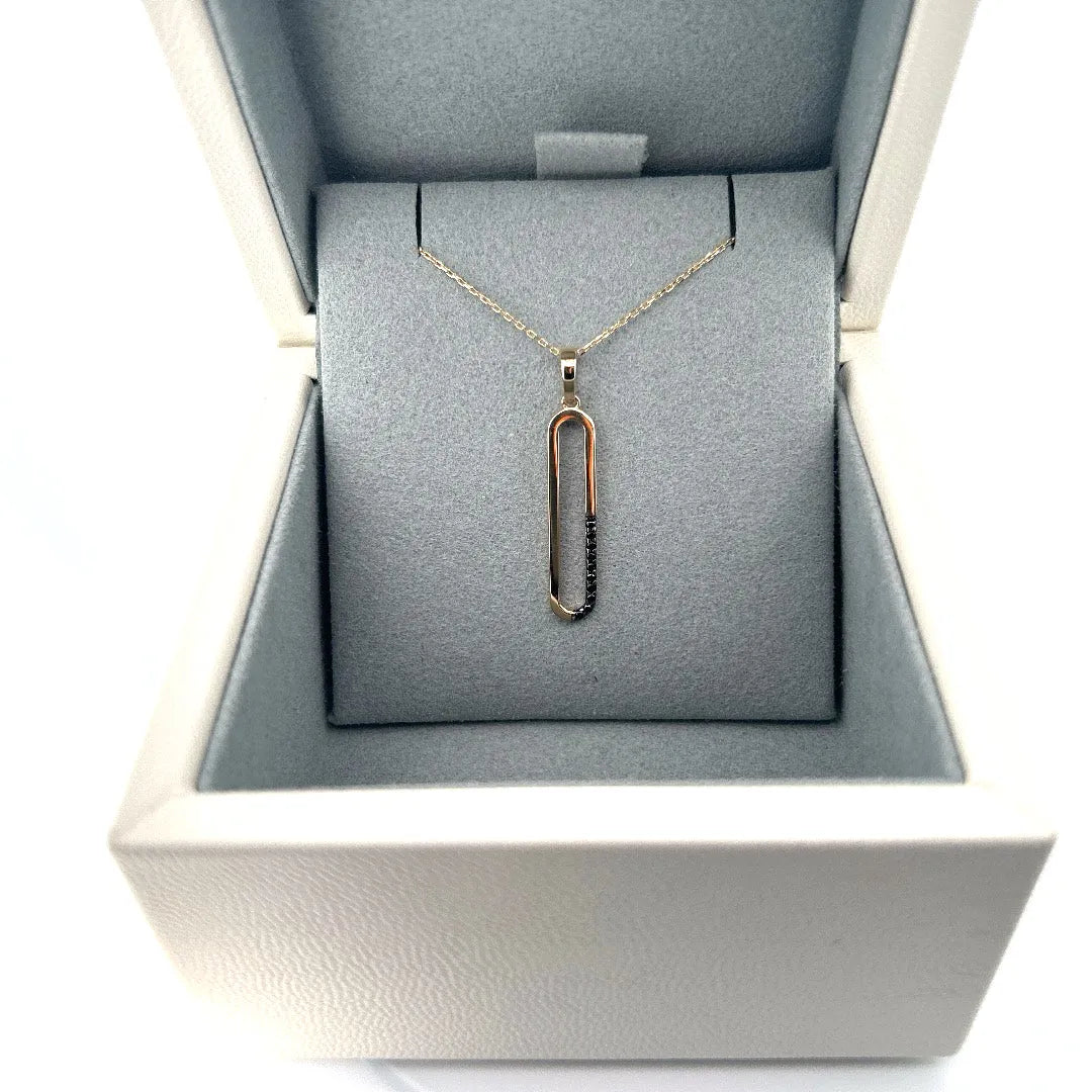 LUNARIA | Gold necklace with oval pendant and gold stones