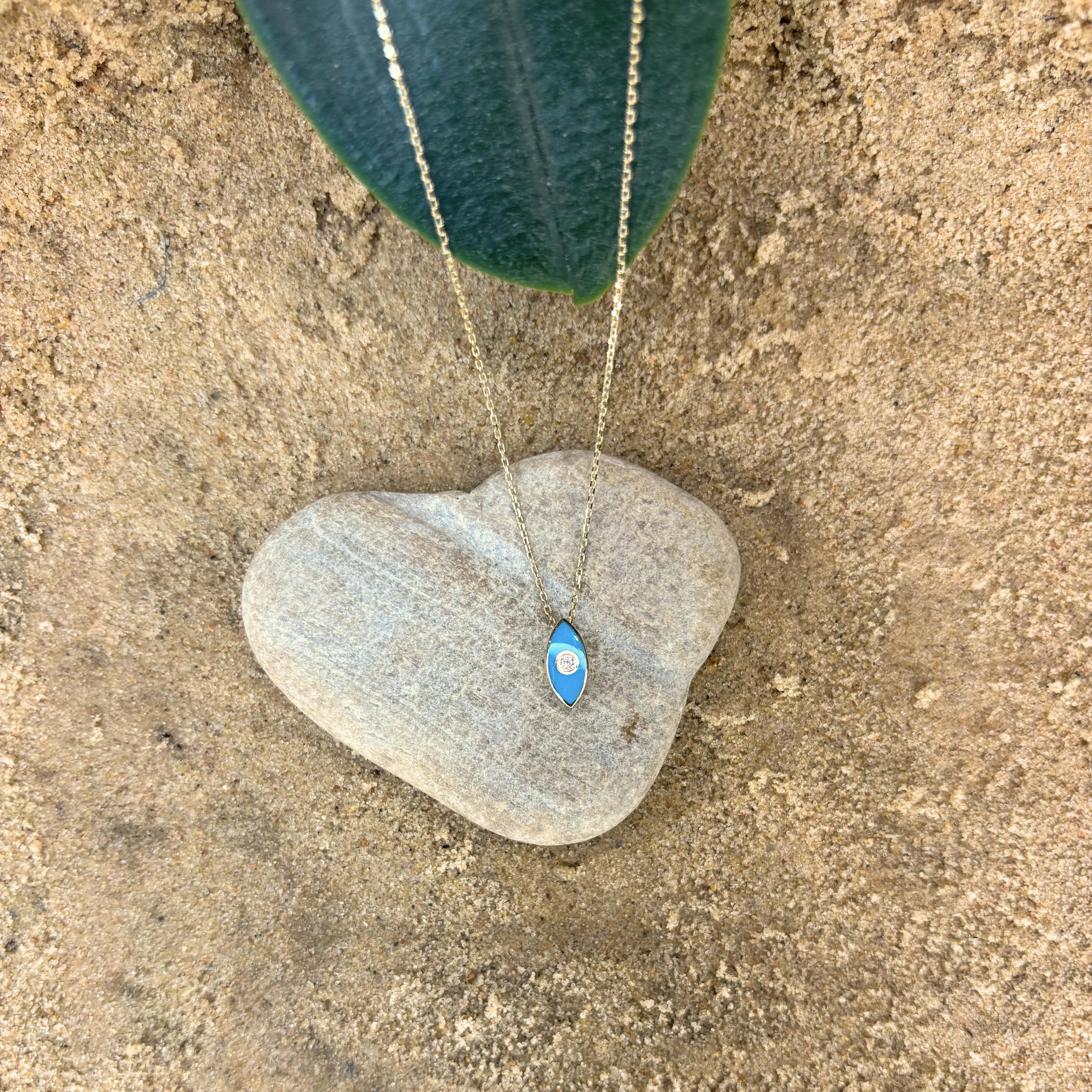 SERENA | Gold necklace with eye and enamel finish made of gold