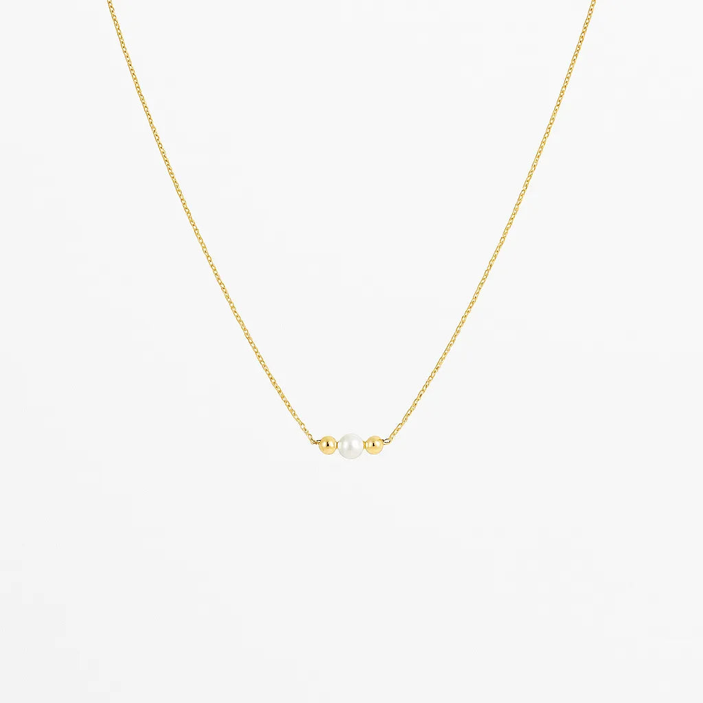 Náhrdelník CREYO PERLA zo 14K zlata s centrálnou perlou - detail